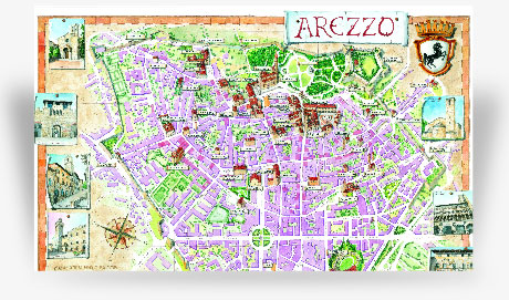 Anfiteatro Romano - Cartina Turistica di Arezzo
