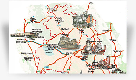 Cartina e mappa Turistica di Perugia
