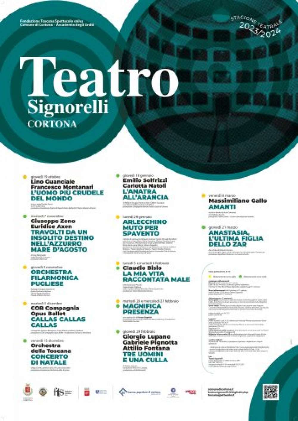Guanciale &amp; Montanari, Solfrizzi &amp; Natoli, Bisio ed Ozpetek: ecco alcuni dei nomi della stagione teatrale a Cortona